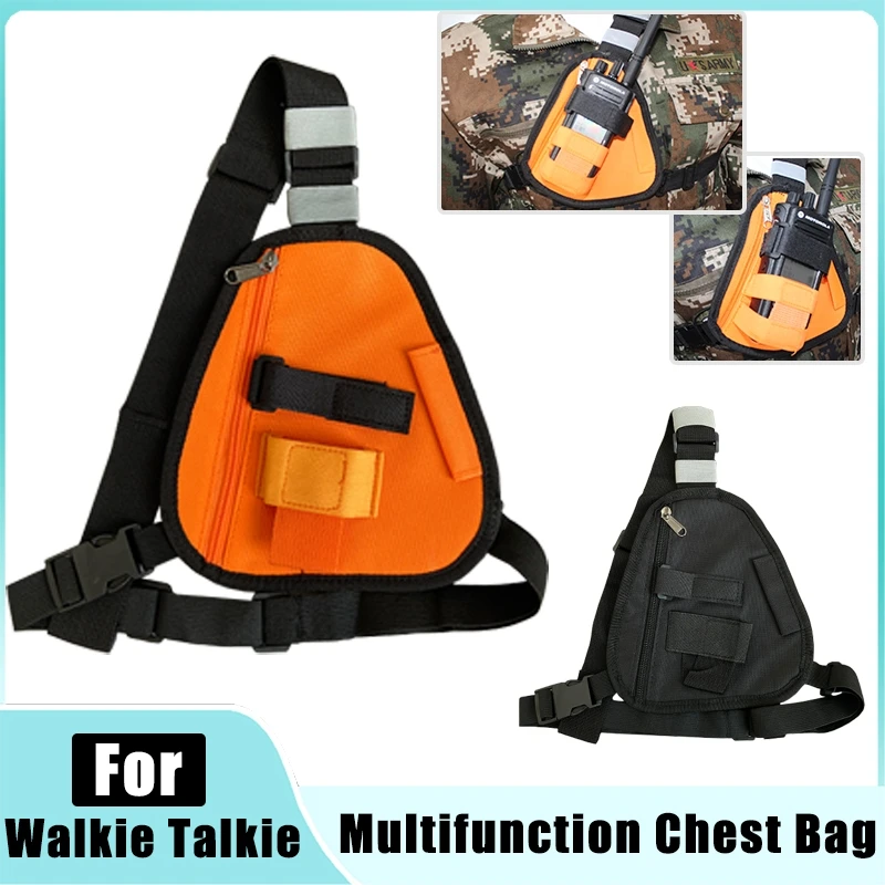 Walkie Talkie Chest Harness Shoulder Radio Holster Pack Adjustable Pouch Holster For Baofeng UV-32 Quansheng UV-K5 TYT Ham Radio