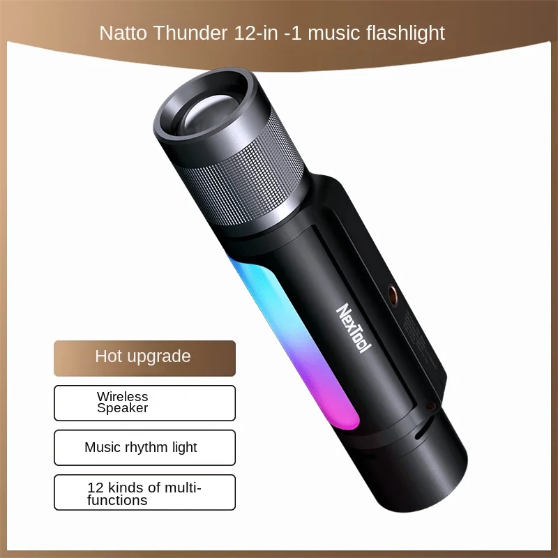 Nato Thunder 12 in 1 Music Flashlight Multi functional Home Lighting Outdoor Camping Flashlight Atmosphere Sound