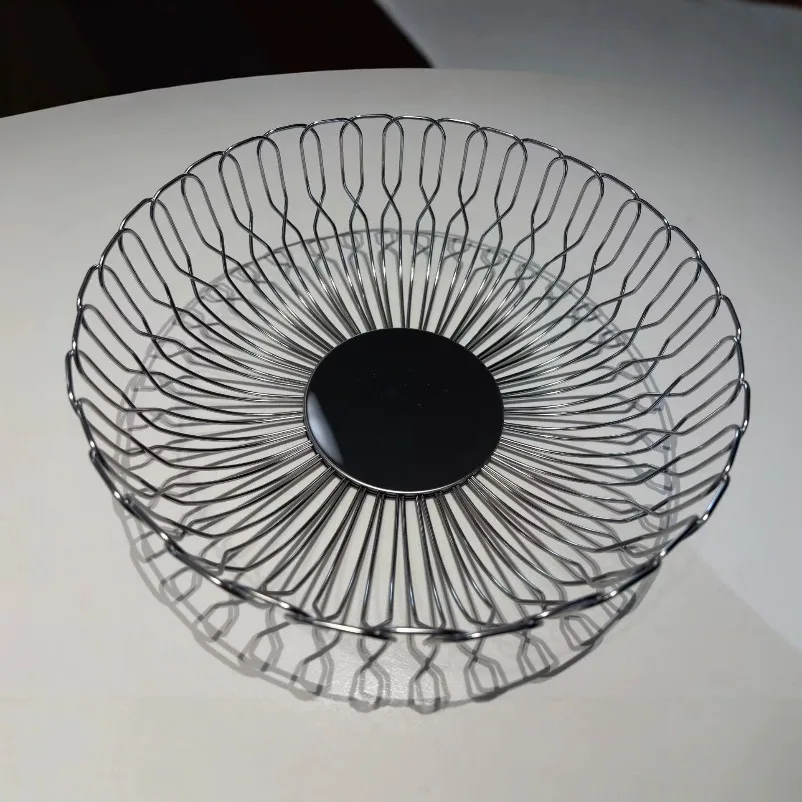 New Style 304 Nordic Stainless Steel Metal Fruit Basket Light Luxury Fruit Plate Decorative Ornament