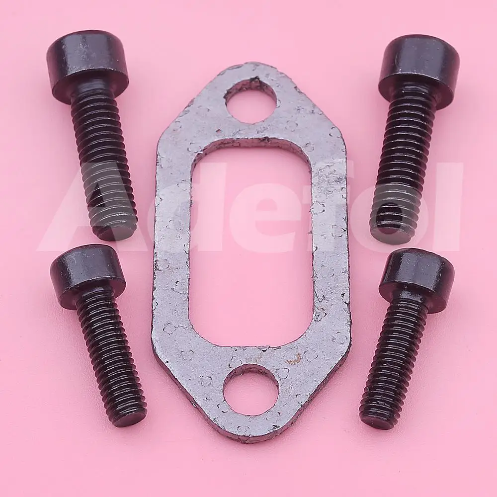 Exhaust Muffler Screw w Gasket Kit For Husqvarna 61 268 272 272K 272XP Chainsaw Parts 7255369-55, 7255370-55, 503 40 54-01