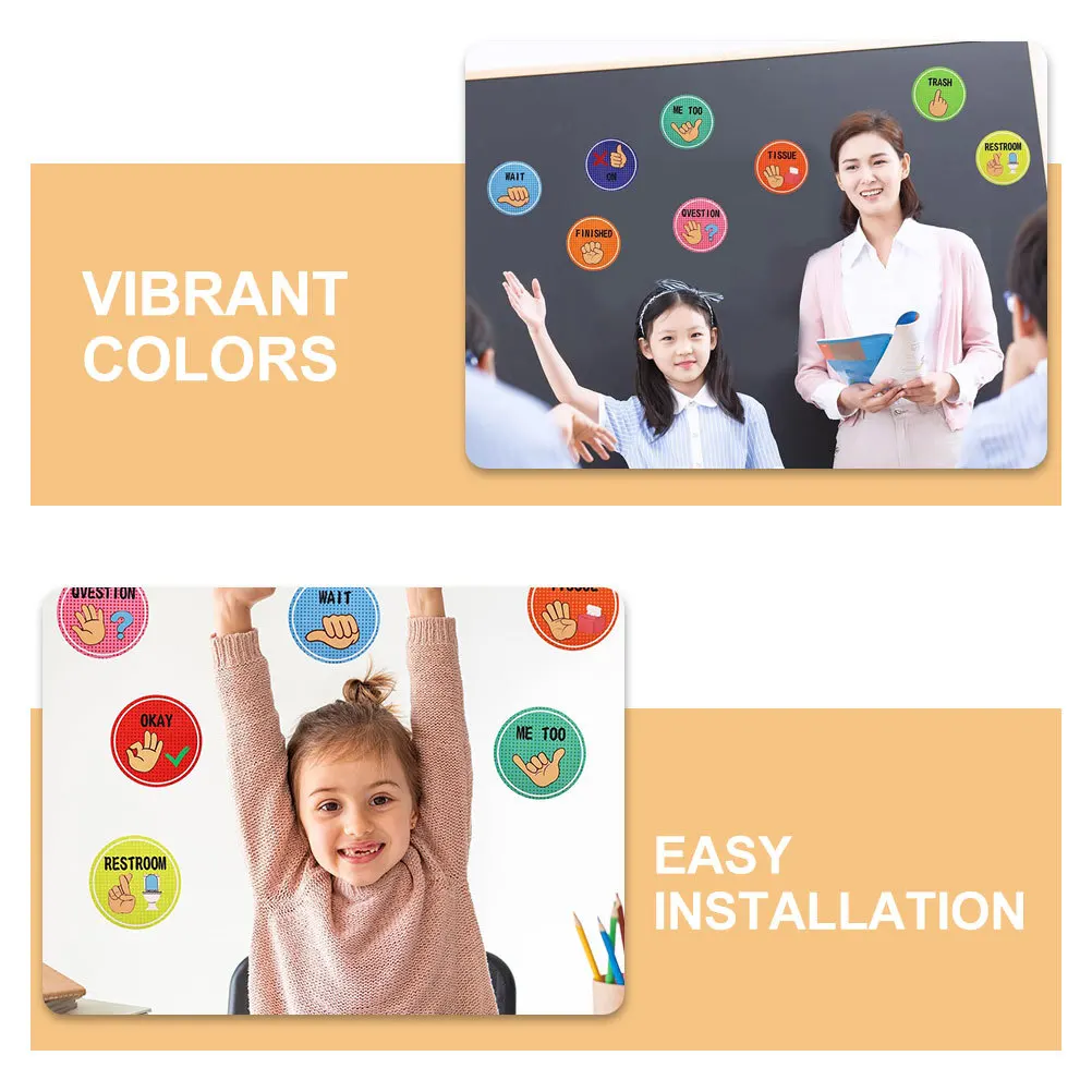1Set Classroom Hand Signal Posters Educational Visual Cues for Kindergarten Elementary School Nonverbal Communication Classroom