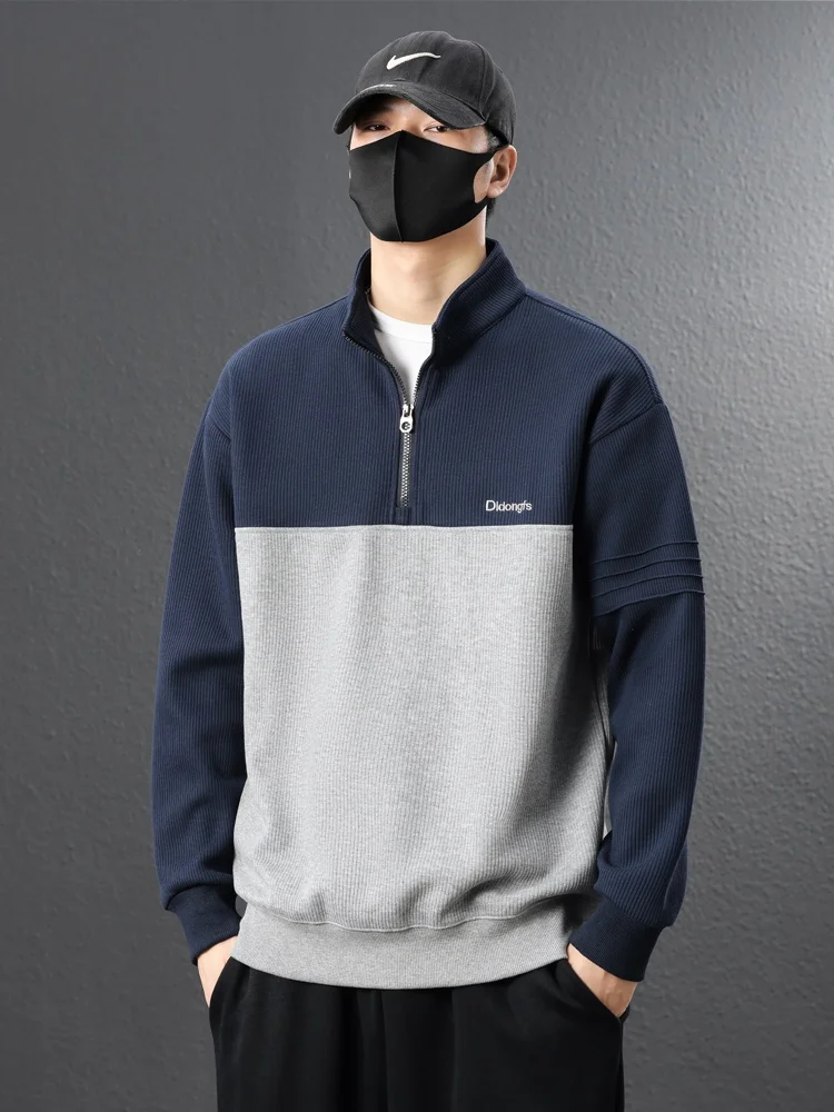 

Color Blo Hoodie Men's Thiened Fce f Zipper Hooded Sweatirt Spring Autumn Winter Casual Youth Trendy Base irt