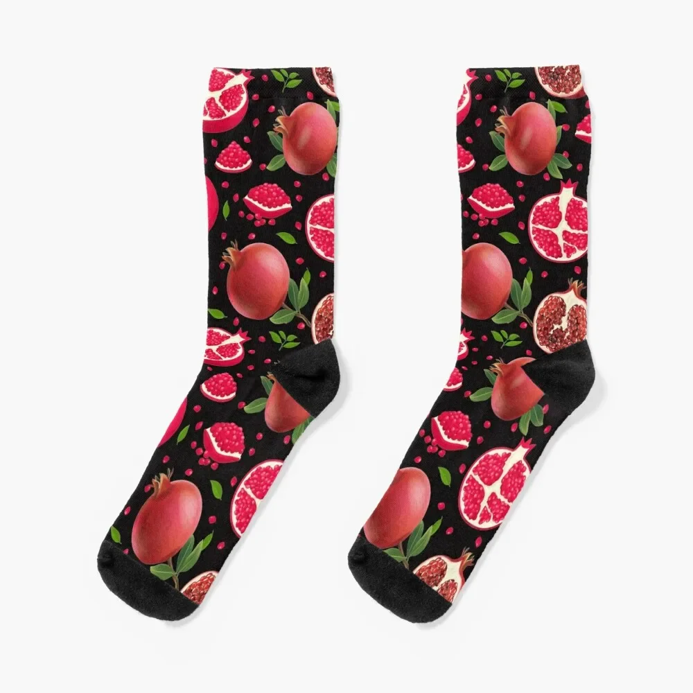 

pomegranate pattern Socks warm winter anti slip football Man Socks Women's