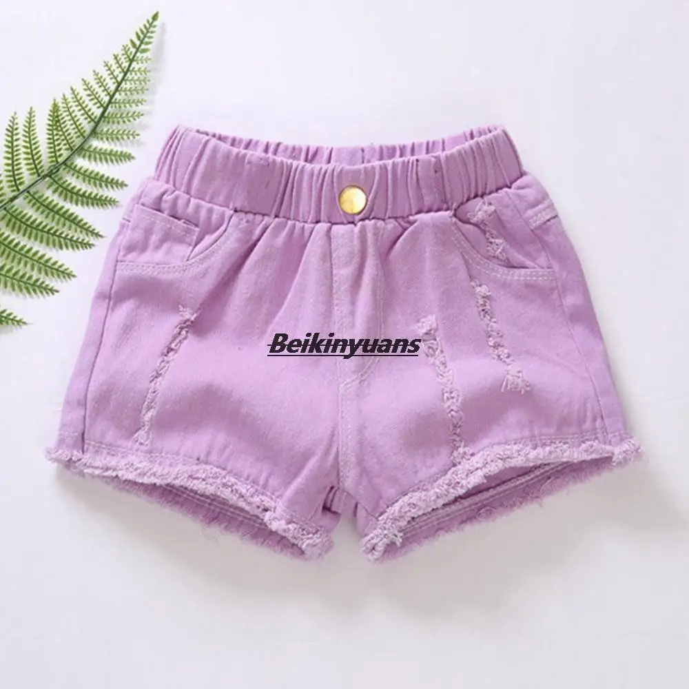 Girls shorts summer children\'s wear hot pants hole fashion denim shorts toddler girl  calça infantil short bebe menina