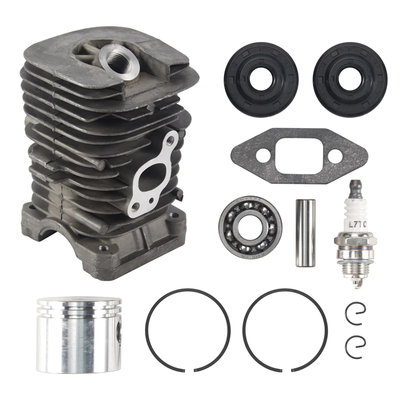 41.1Mm Chainsaw Cylinder And Gasket Piston Assy Spark Plug Grooved Ball Bearing Kit For Partner 350 Partner 351