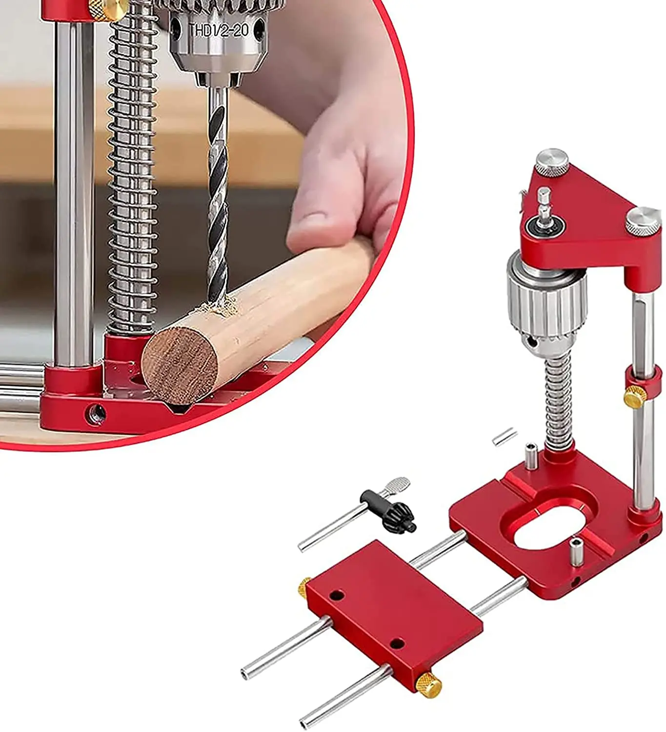 Imagem -02 - Portátil Carpintaria Drill Locator Auto Linha Drill Guide Preciso Buraco Punch Posiçãoer Auto-line Guide Tool