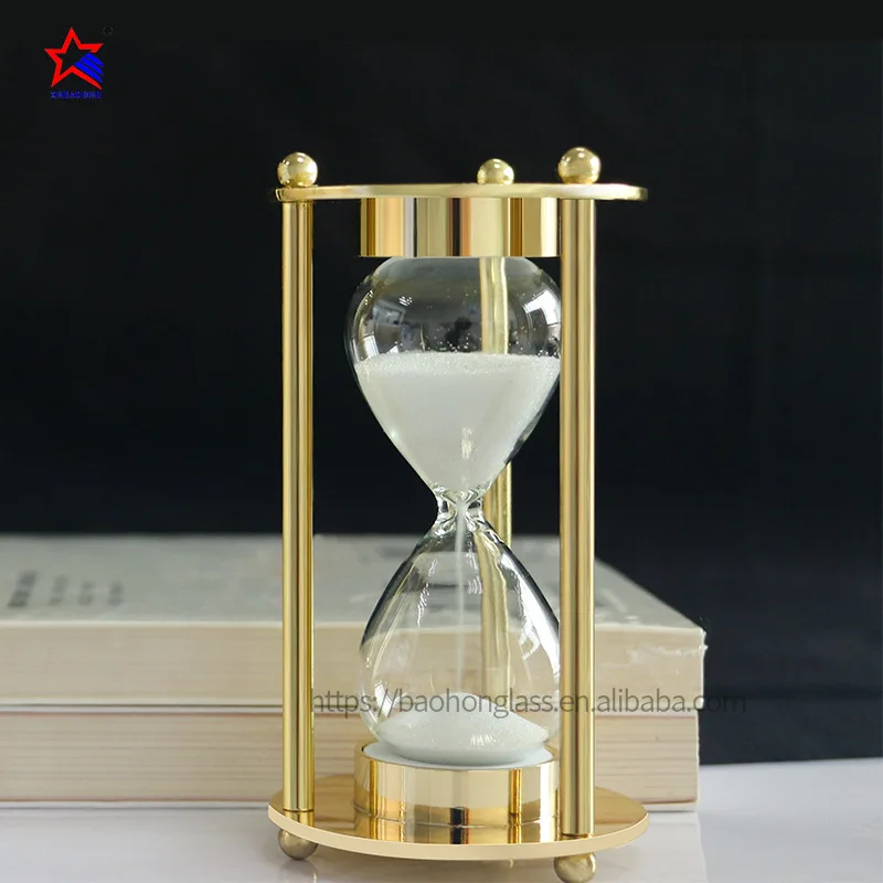 Home & Garden Clocks 3 minutes European quicksand hardware glass hourglass timer creative ornaments home decoration office gifts
