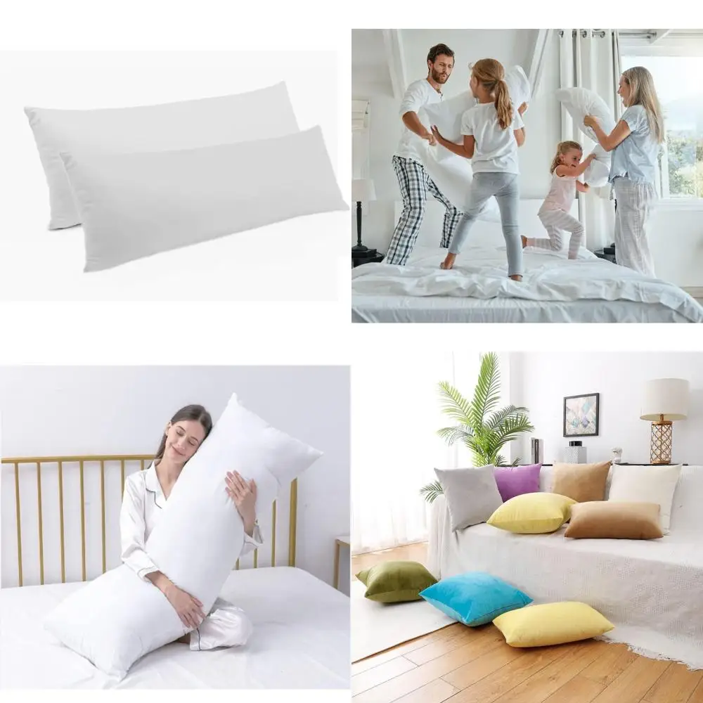 

Synthetic Down Alternative Pillow Insert, 20x48 Square, for Decorative Throw Pillows, Sofa Cushions, Body and Bed Support, Long-