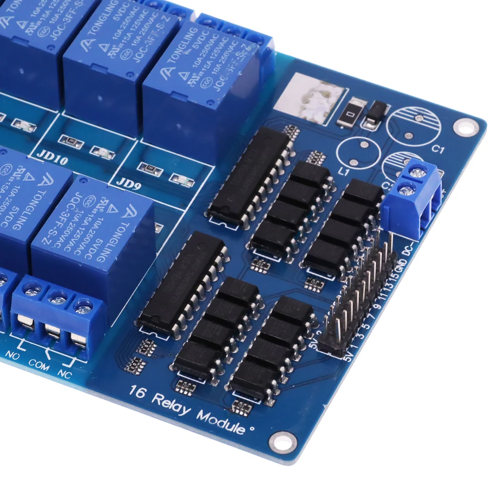 5V 12V 16 Channel Relay Module Interface Board For Arduino PIC ARM DSP PLC With Optocoupler Protection LM2576 Power