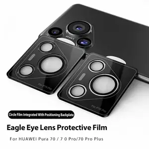 Bilashmart Camera Protector Huawei Pura 70 Pro Plus Metal Lens Ring Tempered Glass Huawei Pura70 Pura 70pro Plus + 5G Lens film