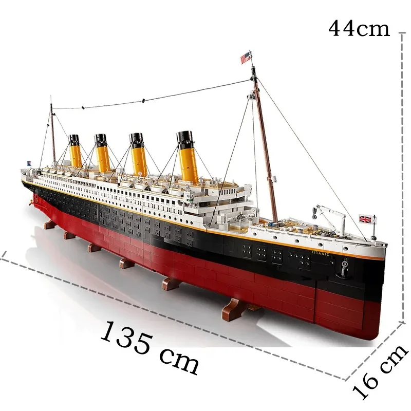 En STOCK, 9090 Uds., Compatible con Titanani 10294, barco de crucero grande Titanic, barco de vapor, bloques de construcción, juguetes Diy para niños, regalos