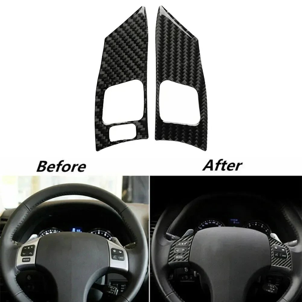 For LEXUS IS250 300 350 2006-2012 Car Black Carbon Fiber Steering Wheel Button Cover Trim Interior Sticker Decor Accessories