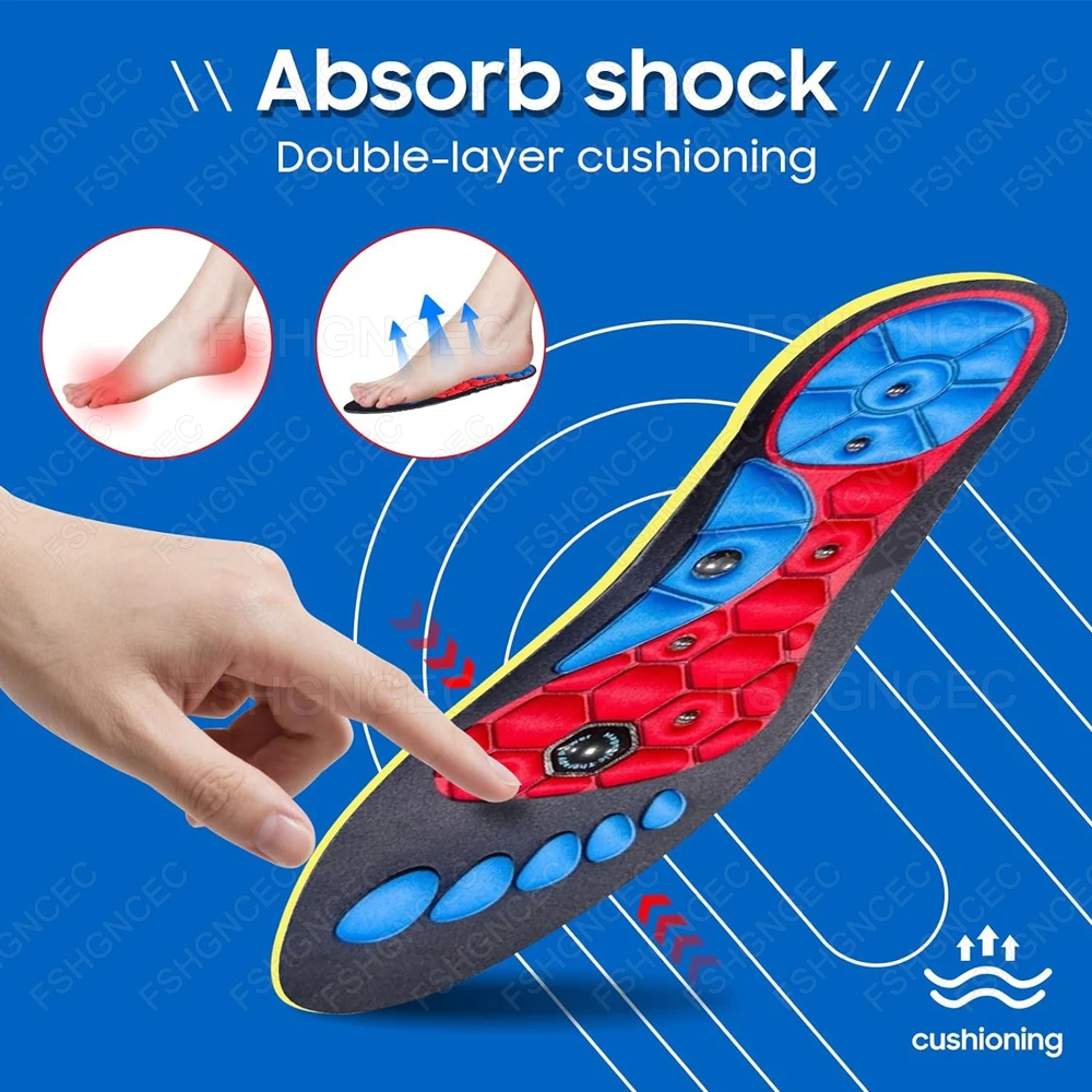 Magnetic Acupressure Insoles for Shoes Flat Foot Arch Support Plantar Fasciitis Orthopedic Insoles for Man Woman Weight Loss