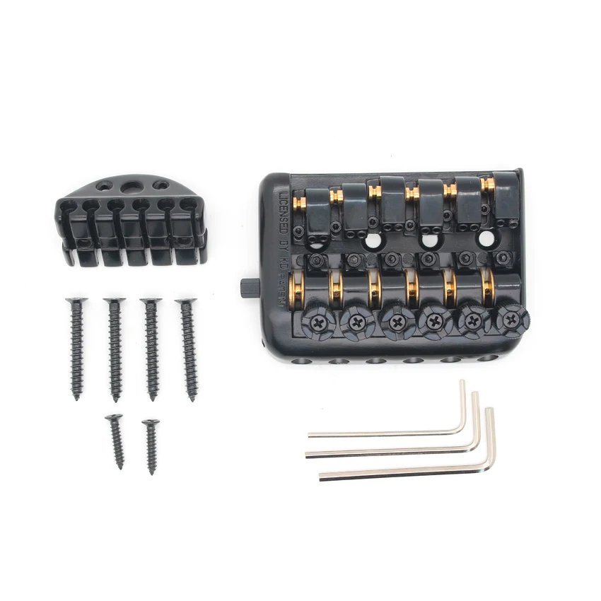 

High Quality 6-String Saddle Headless Electric Guitar Bridge Tailpiece with Worm Involved String Device for Guitarists