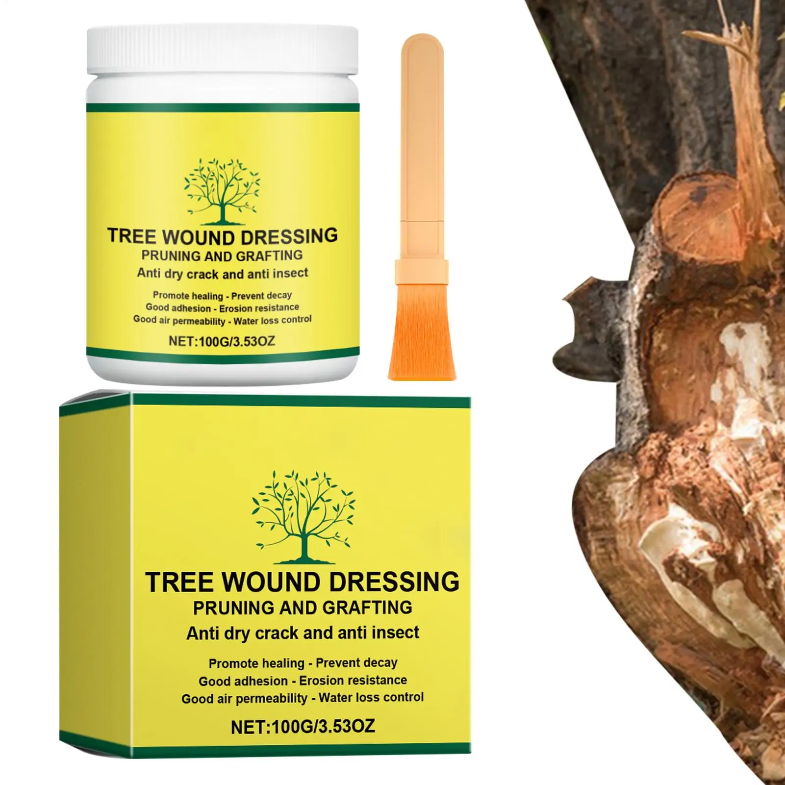 Tree Wound Dressing Cutting Paste Grafting Wax 100g Plant Filling Agent for Winter Protection Maintenance Wood Fruit Outdoor
