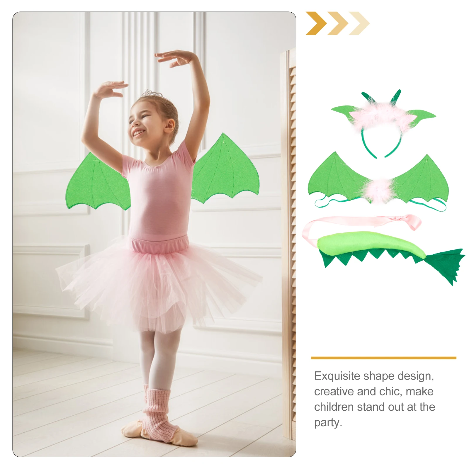 

1 set 1 Set Dinosaur Tail Headband Cosplay Party Prop Pterodactyl Wing Costume Accessory Halloween Festival Decoration