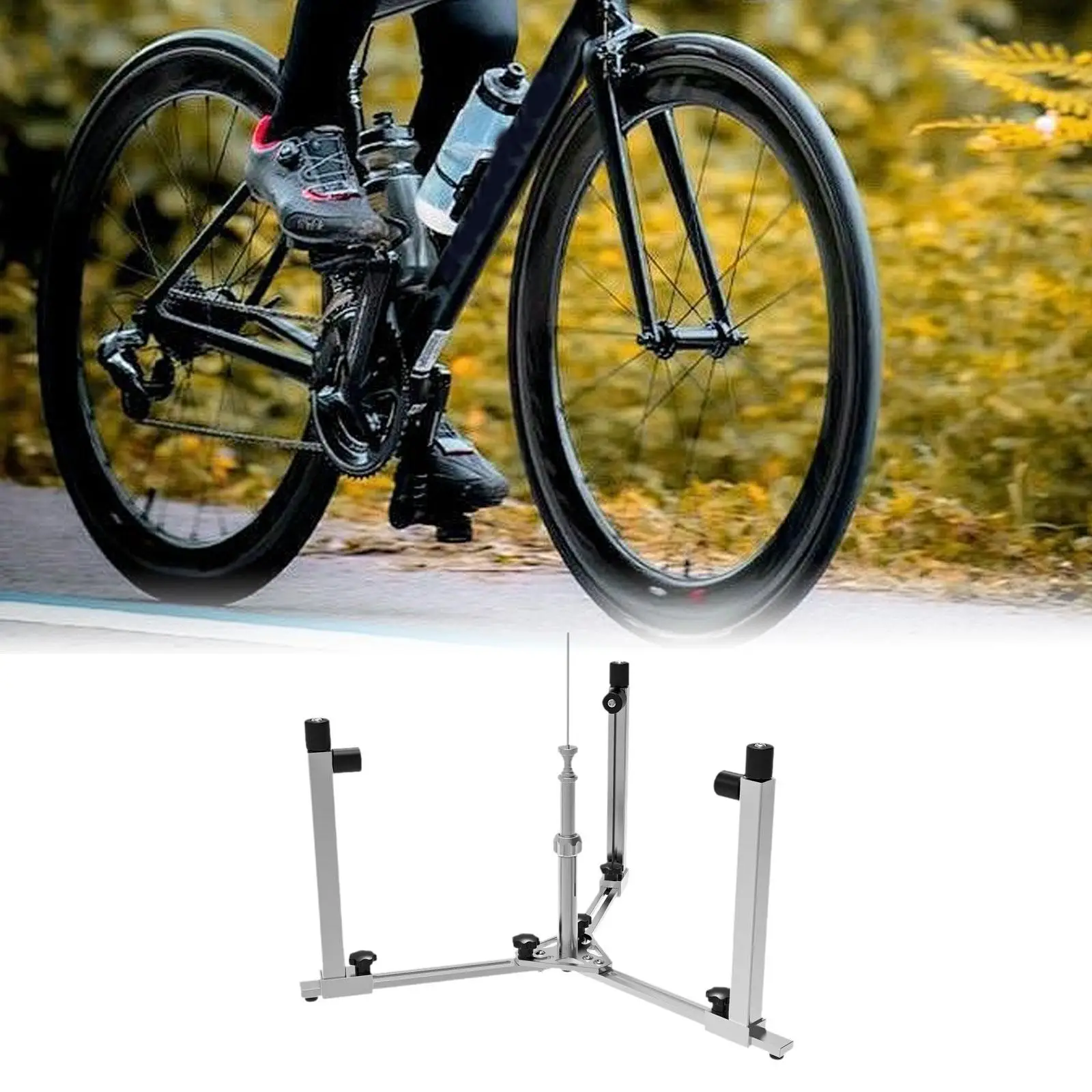 Bicycle Wheels Weaving Stand Floor Standing Professional Holder Workstand for Outdoor Sports Cycling Road Bike Folding Bike Home