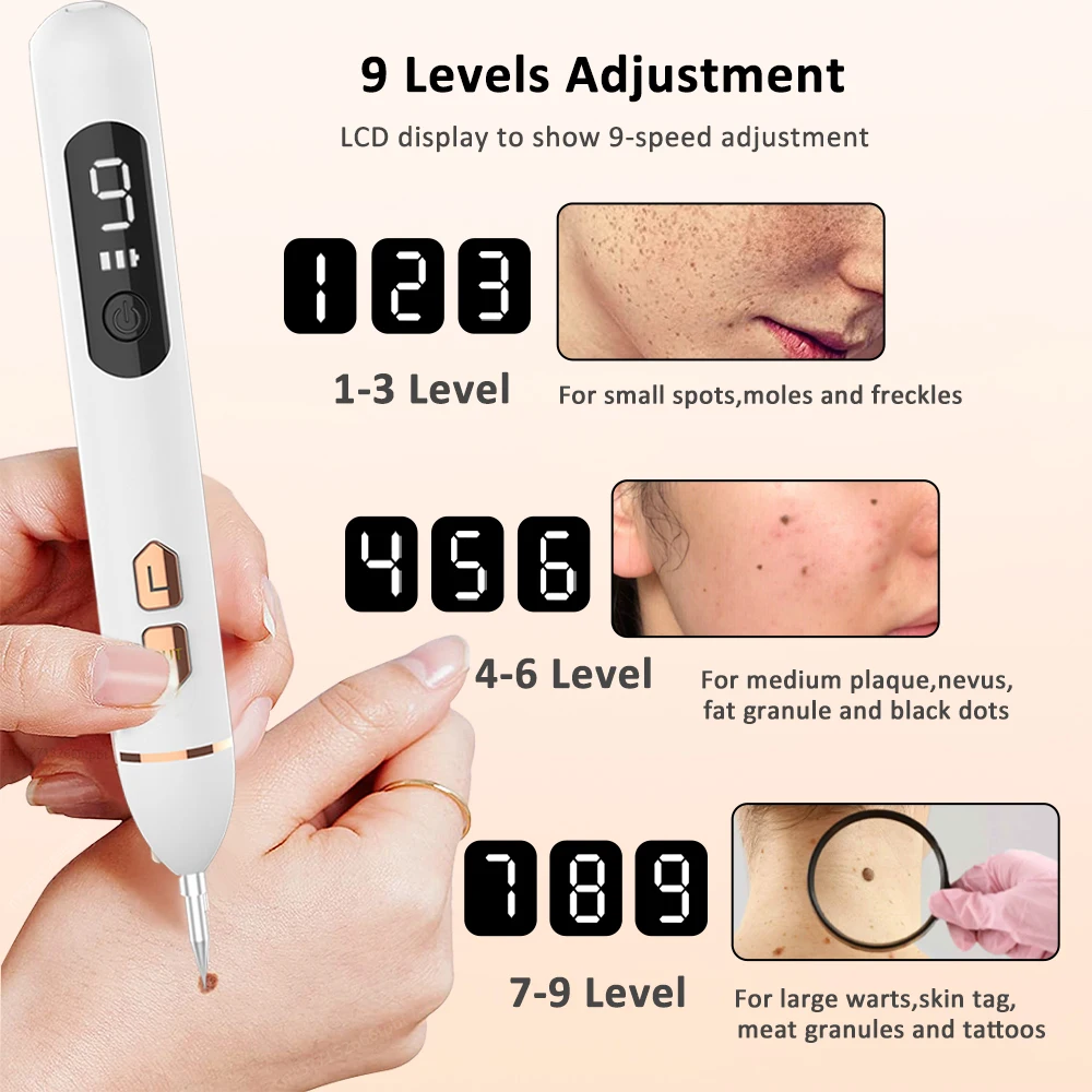 Laser Plasma Pen Warts Black Dots Remover Mole Wart Eliminator Skin Tag Remover Freckles Papilloma Mole Nevus Dark Spots Remover