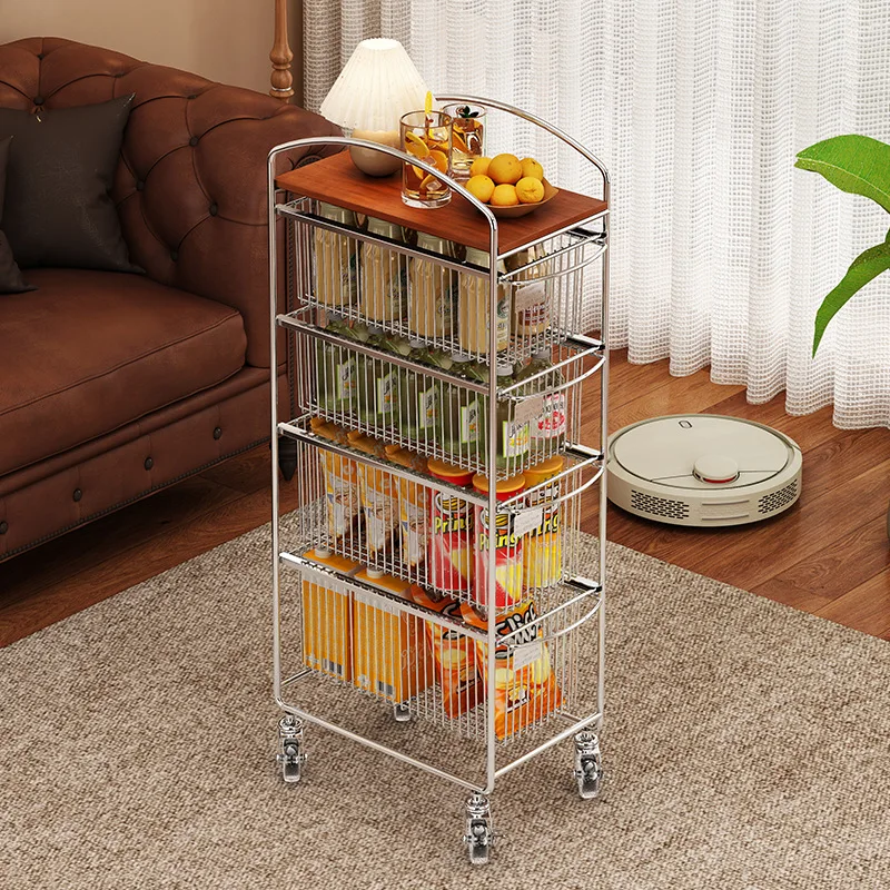 

Hxl snack cart - mobile kitchen & produce organizer for living room