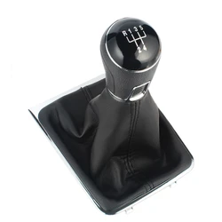 For VW Passat B7 2011 2012 2013 2014 2015 New 5 Speed Car Shift Gear Knob Covered Real PU Leather With Chrome