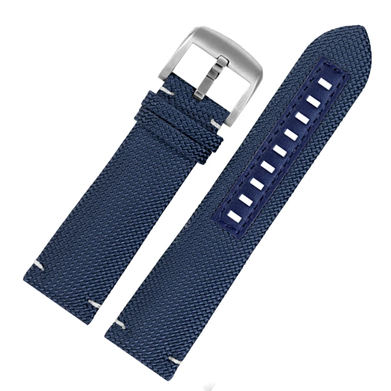 Canvas real leather watch strap for Mido m026.629/430 Ocean Star m042.430 navigator helmsman breathable nylon watchband 22m belt