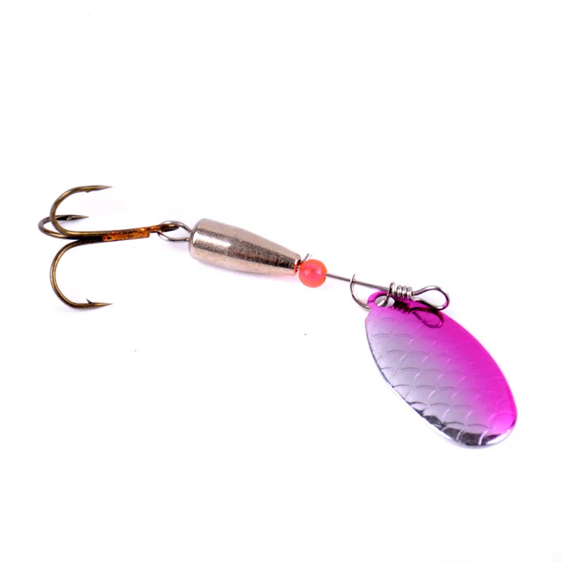 3 pz 6cm 4.3g metallo Spinner cucchiaio esche da pesca trota esca dura paillettes Paillette esche artificiali amo triplo attrezzatura da pesca