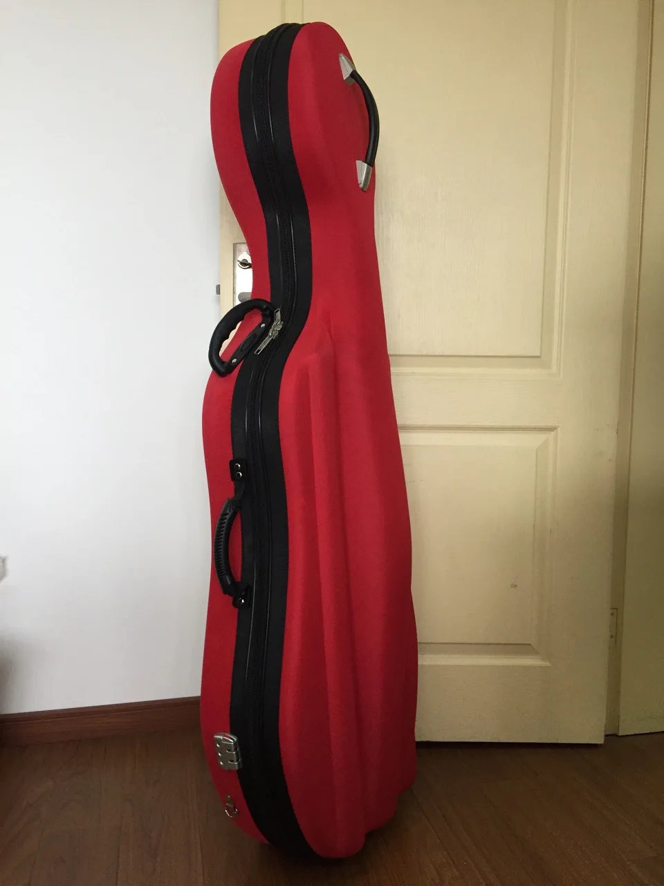 Fastshipping Best Quality 4/4 EVA Plastic Hard Cello Case Double Shoulder belt Double Rollers