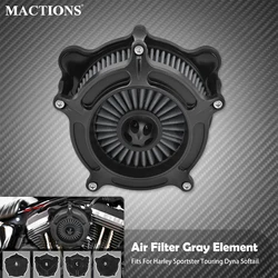 Motorcycle Air Filter Gray Element Air Cleaner Intake Filter Kit CNC For Harley Touring FLHT FLHX Sportster XL Dyna Softail FLHC