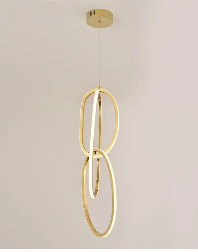 Post Polish Steel LED Pendant Light Gold