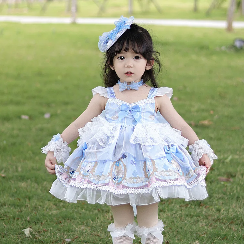 

Summer Dress for Girls Baby Sleeveless Vest Wedding Dress Girls Flower Sling Lolita Princess Party Vestidos Costume for Girls