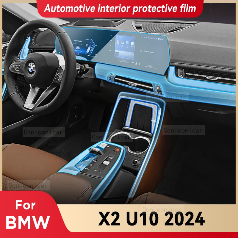 

For BMW X2 U10 2024 TPU Transparent Protect Film Interior Sticker Center Console Navigator Gear Panel Car Accessories