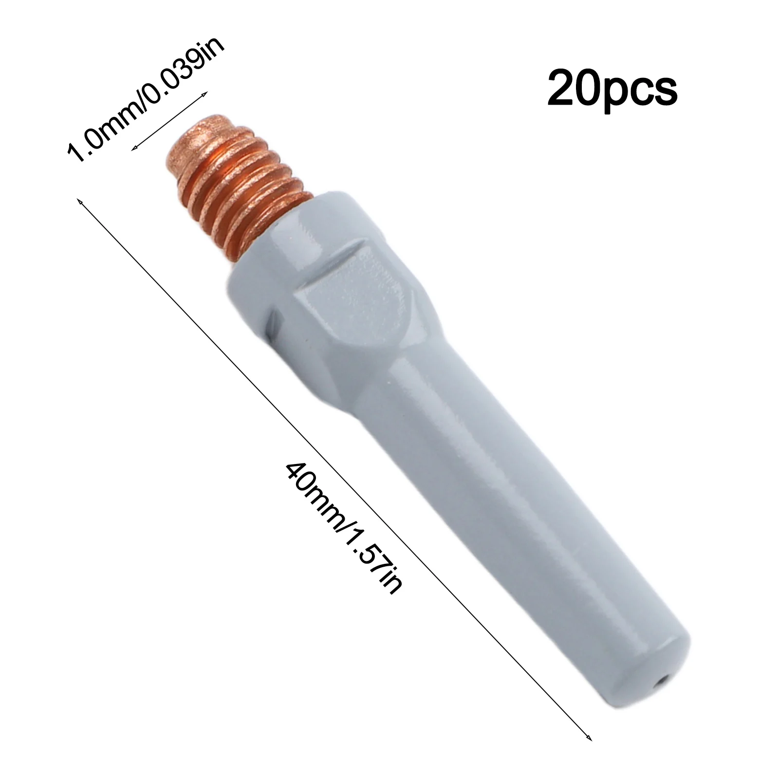 

20PCS Welding Tips Featuring Non-Stick Layer for 15AK Torch Compatibility Supports Reliable Ignition and Sustained
