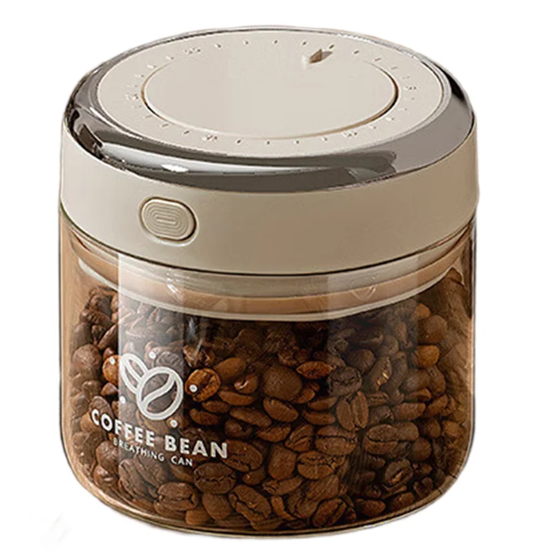 B08B-Coffee Bean Storage Container Glass Sealed Jar With One-Way Valve Clear Borosilicate Glass Coffee Jar