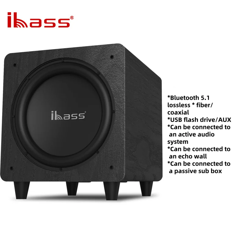 

IBASS 10-дюймовый сабвуфер, 100 Вт, мощный Bluetooth-динамик, трехполосные динамики с чистыми басами, канал 2,1, система домашнего кинотеатра, звуковая коробка