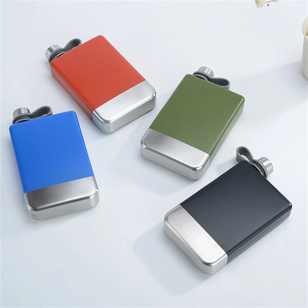 Hip Flask Portable Durable Red Matt Black Rustproof Portable Flask Drinking Utensils Portable Barware Safe Fashionable Blue