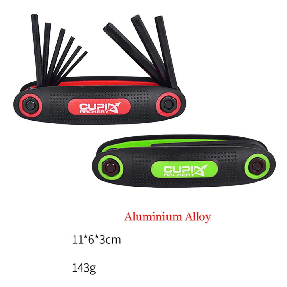Jeu de clés hexagonales pliantes 9 en 1, outils de réparation de l'arc de tir à l'arc, outil réglable, accessoires recourbés