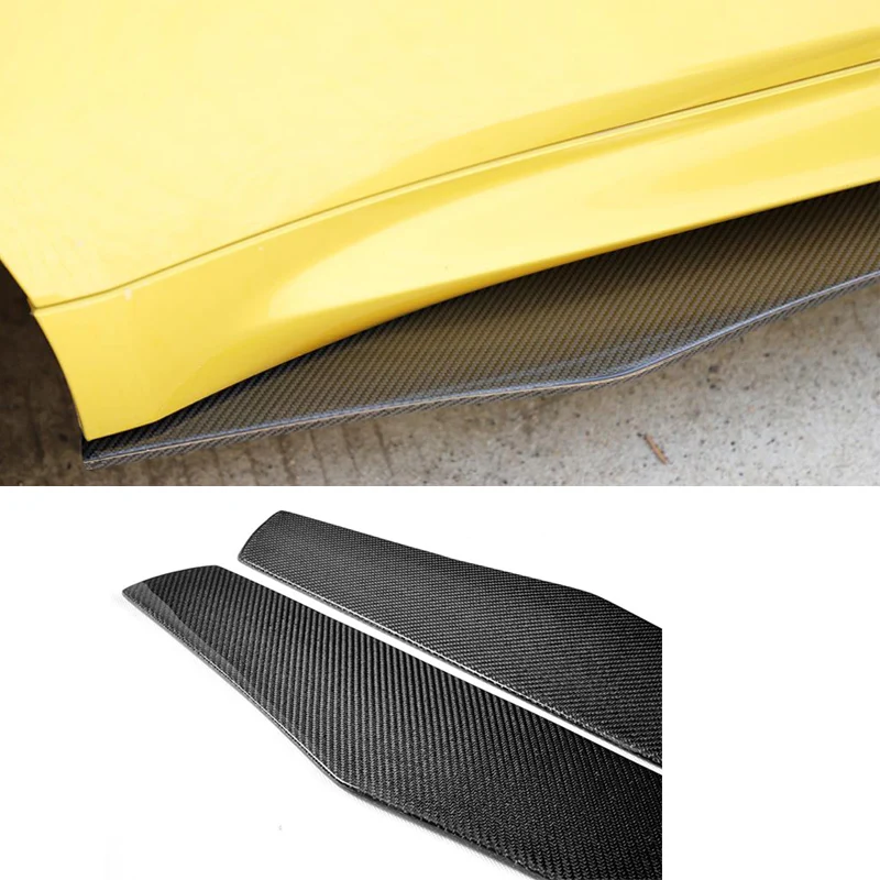 Universal Carbon Fiber 205CM Side Skirts Extension Splitter for BMW M6 F06 F12 F13 640i 650i E90 G30 E46 Etc. 2013-2019