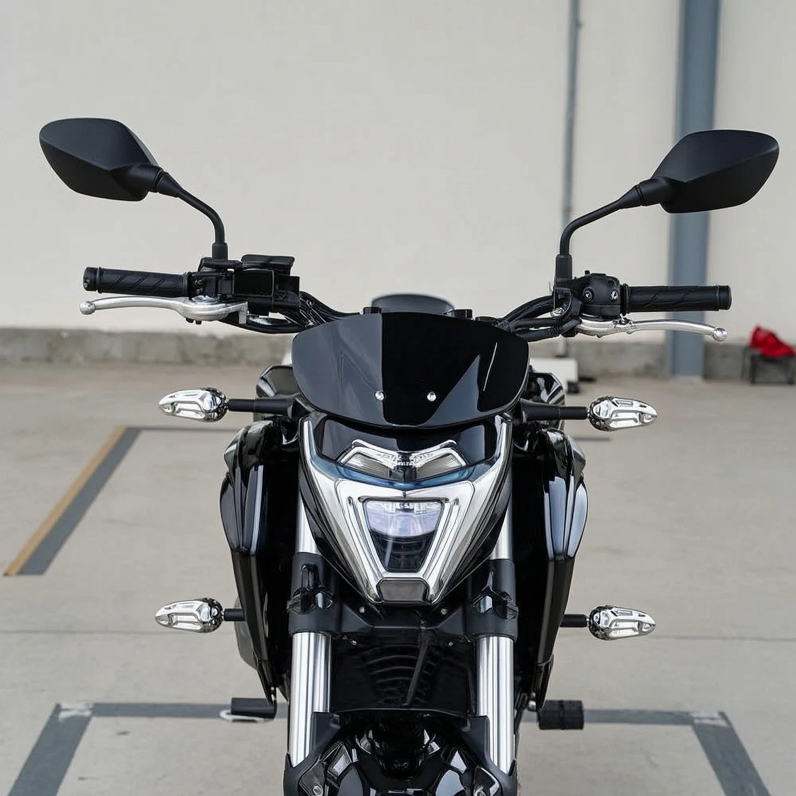 Motorcycle Side Mirrors Left and Right Motorcycle Rearview Mirrors Mirror Black Crystal Clear for Motorcyclists