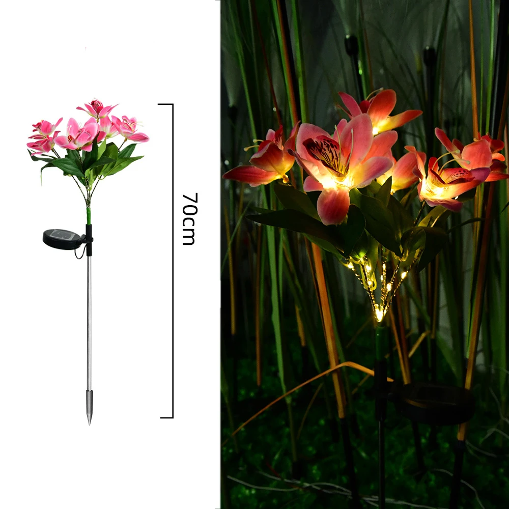 LED Solar Light Waterproof Solar Flowers Lamp Outdoor Decorative for Garden Yard Lawn Path Lighting Holiday Wedding Decor