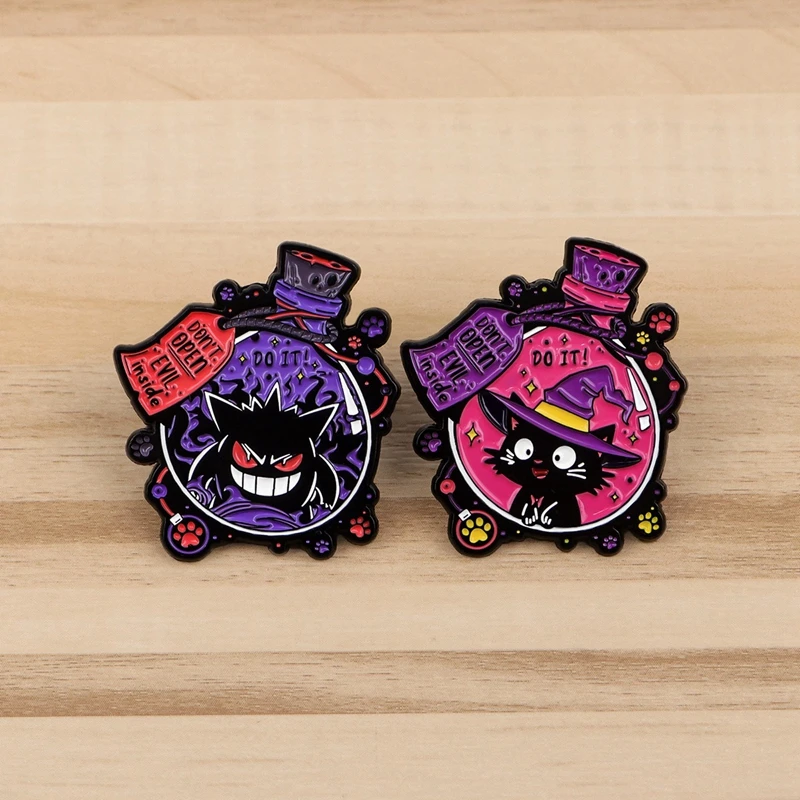 

Cartoon Pet Black Cat Elf Animation Brooch Badge Clothing Backpack Decoration Alloy Brooch Holiday Party Gift