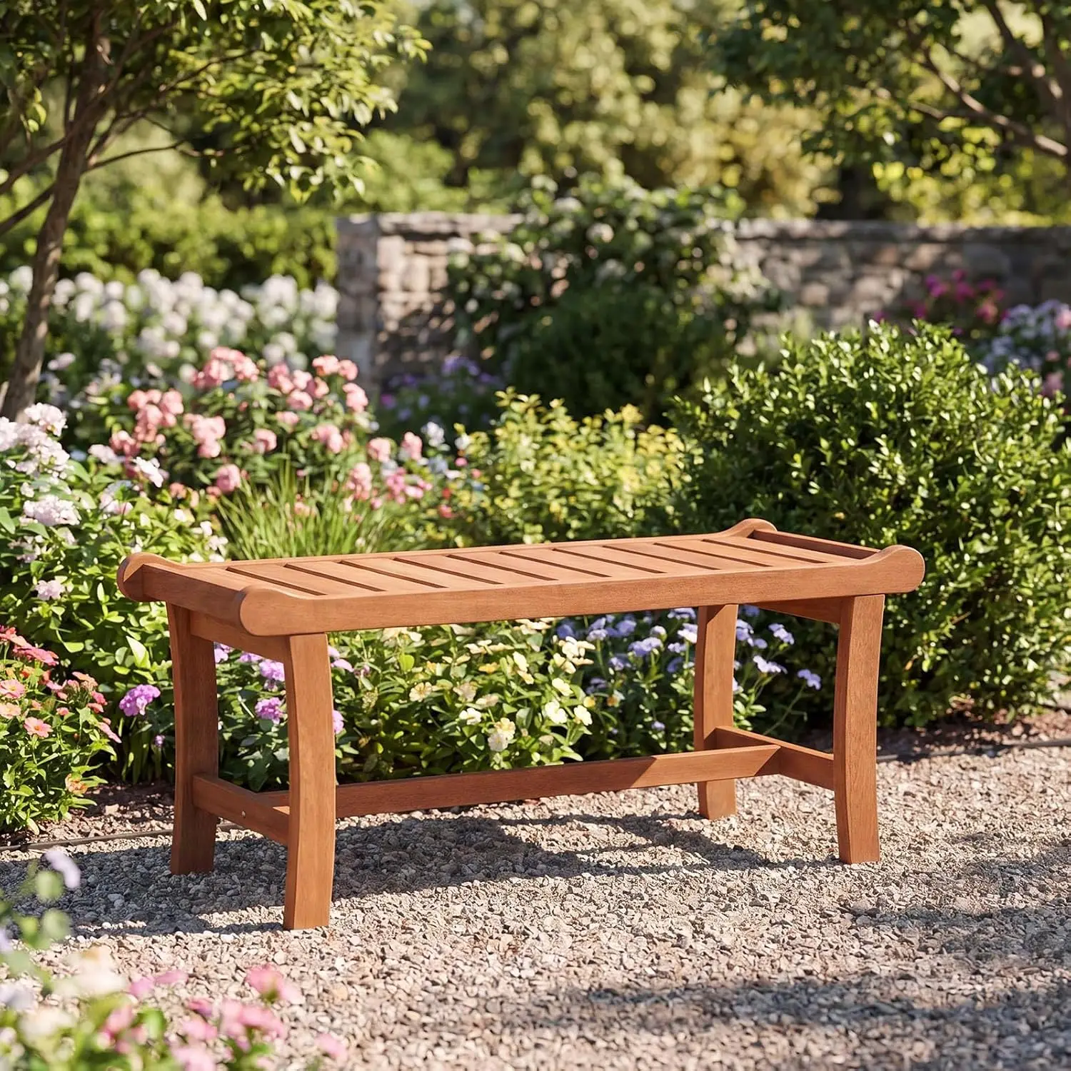 Outdoor Wood Bench, 41.5