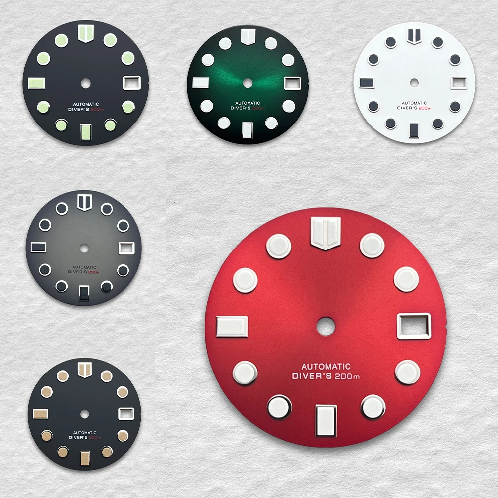 28.5mm S Logo Dial Suitable For NH35 NH36 Automatic Movement Green Luminous Watch Japan Watch Modification Accessories