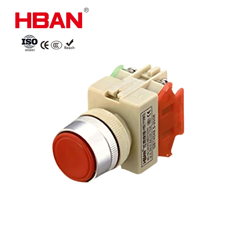 HBAN Explosion-Proof Push Button Switch 22mm  IP65 ABS 10A 660V  Latching/Momentary Push Switch for Industrial Control