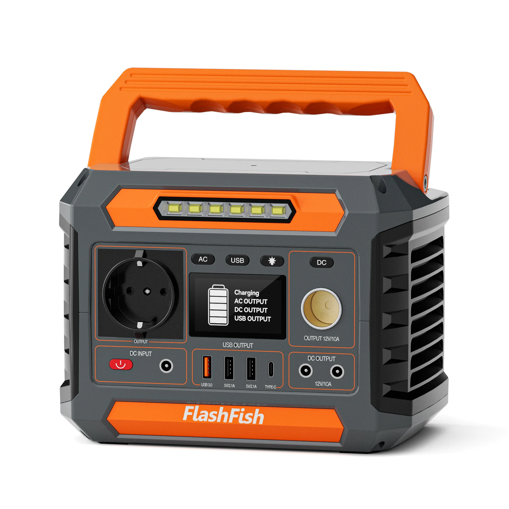 P66 Draagbare Powerstation 300W Nominaal Vermogen (600W Piekmoment) Zonnegenerator 2 DC-poorten, 4 USB-poorten, LED-verlichting, Noodstroomgenerator Batterij Kamperen - afbeelding 2