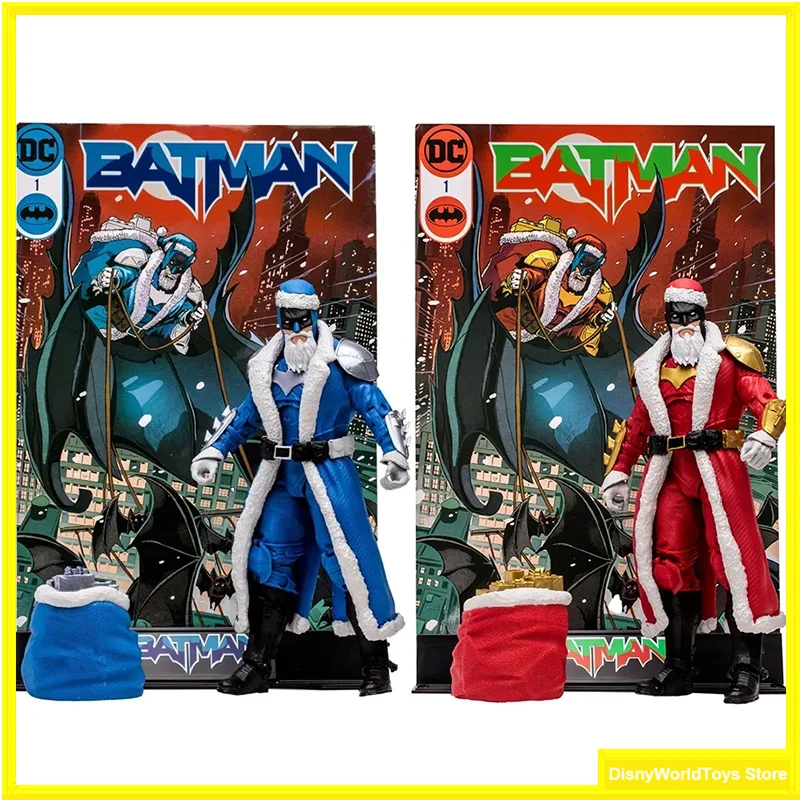 Original Batman Santa Blue Red Gold Label 7-inch Action Figure Model Collectible Toy Christmas Santa Batman In Stock