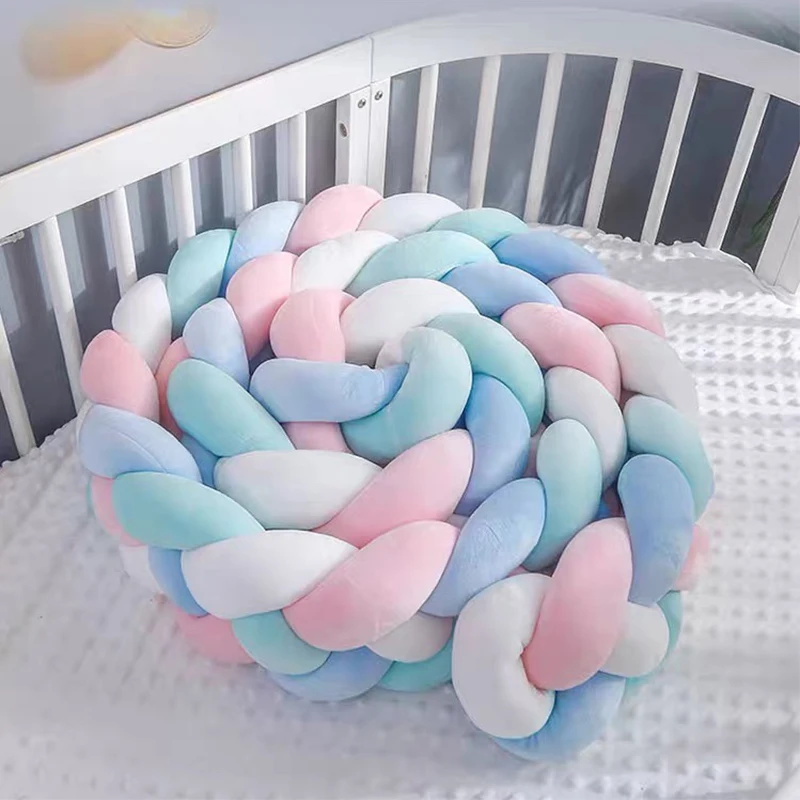 

4-завязанная подушка 1/2 м, мягкая подушка с узлом, плетеная подушка ручной работы для детской кроватки, декоративная подушка с узлом для детской кровати, декор для комнаты