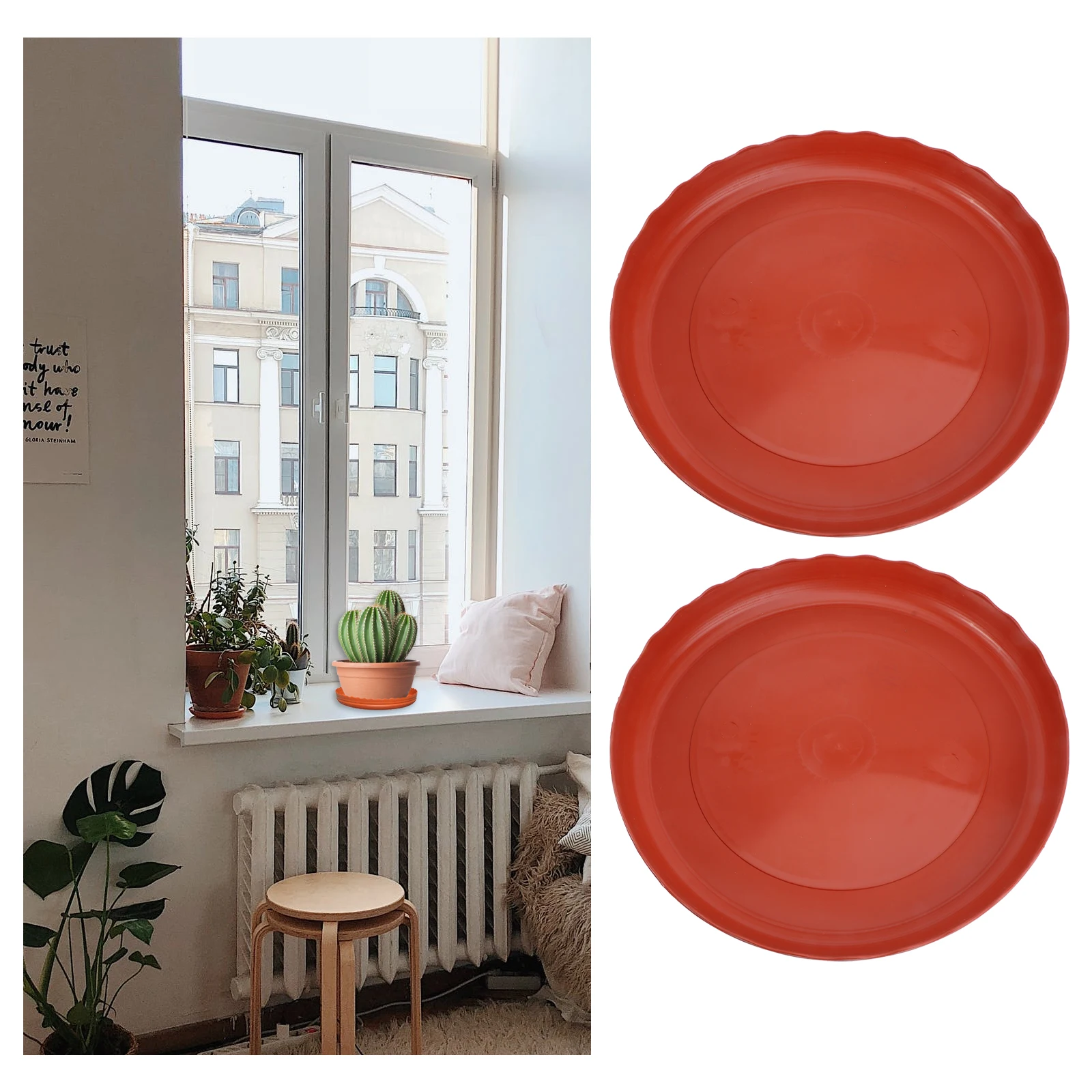 

2 Pcs Plant Round Tray Succulent Plants Pots Base Flower Trays Saucer Planter Drip Dishes Saucers Chocolate for Nursery