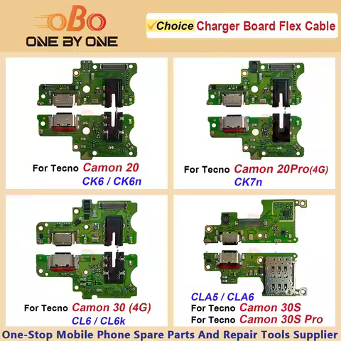 USB Charging Port Board For Tecno Camon 20 30 30S Pro 4G 5G CK6 Ck7n CL6 CL8 CLA5 Charger Dock Connector Flex Cable Repair (1PC)