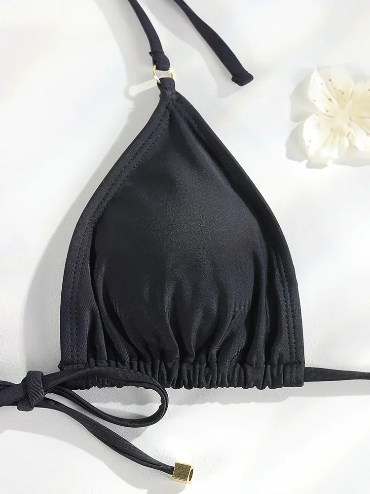 Miyouj Bandage Badpakken Vrouw Sexy Bikini Driehoek Badmode Vrouwen Effen Kleur Badpak Micro Biquini Mujer Thongs Beachwear