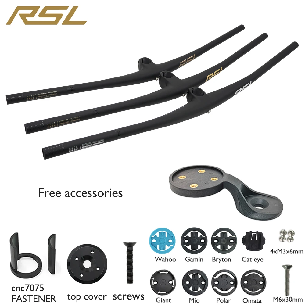 

RSL MTB Handlebar, OCLV carbon fiber integrated handlebar, 28.6mm, Rise 27.5mm, stem 35/45/55mm, suitable for cross-country XC